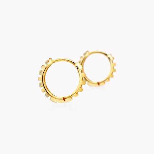 Kolczyki koła Savicki: srebrne pozłacane, cyrkonie